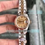 Swiss Copy Rolex Datejust Gold Dial Two Tone Ladies Watch 28mm
